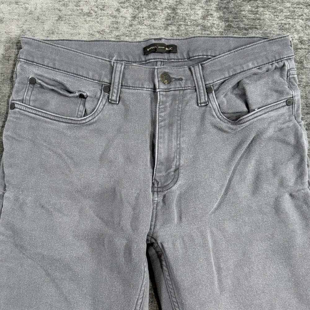 Banana Republic Mens Grey Slim Straight Stretch Jeans 32x34 Low Rise Denim